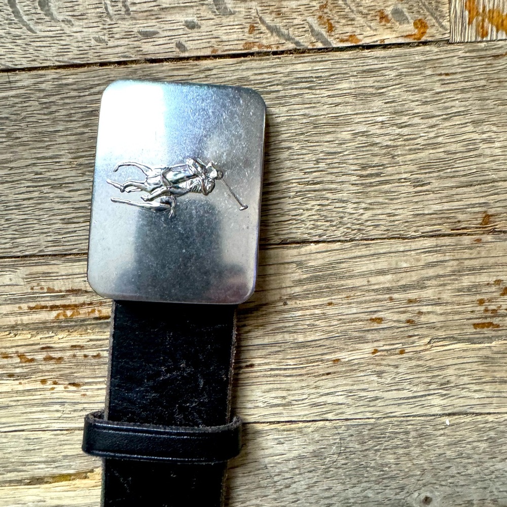 Silver and Black Men's polo Belt